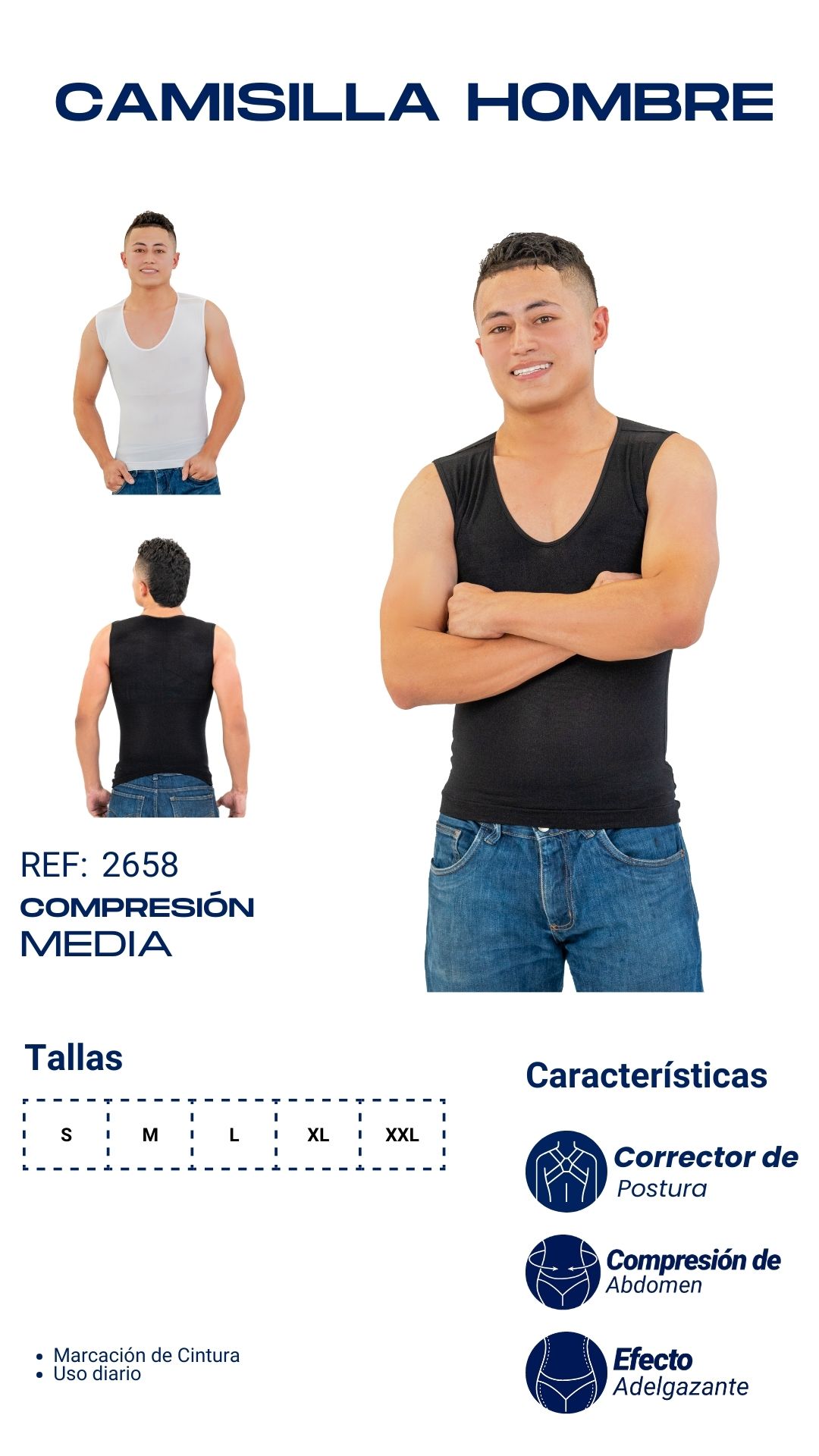 REFERENCIA 2658 | Camisilla de Compresión Masculina - Imagen 3